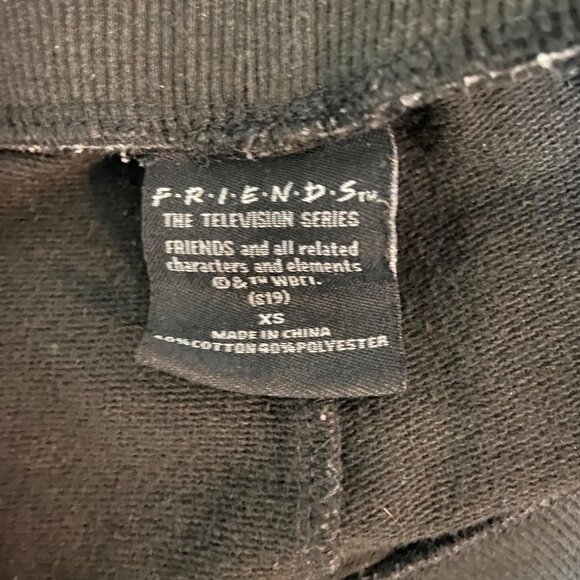 Friends The Television Series Sweatpants‎ Cropped Joggers Black Graphic Size XS - Picture 5 of 9